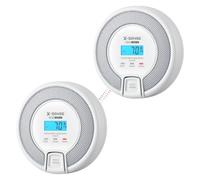 X-Sense Détecteur de CO Interconnecté RF, CO03D-W, Lot de 2 | Pile Remplaçable, Série Link+ et Conformité à la Norme EN 50291