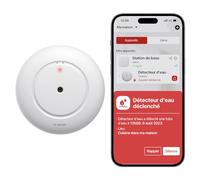 X-Sense Détecteur de Fuite d'eau Connecté, Station de Base SBS50 Requise, Détecteur d'eau Wi-FI avec Alarme 110 DB, Portée Jusqu'à 500 m, Idéal pour Cuisine, sous-Sol, Salle de Bain, SWS51, Lot de 1