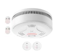X-Sense Détecteur de Fumée avec Batterie Scellée 10 Ans, Pad Adhésif Magnétique, Détecteur d'Incendie avec Support Magnétique, Conforme à la Norme EN14604, SD11, Lot de 2