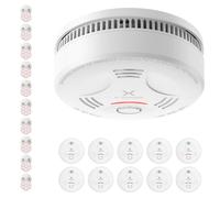 X-Sense Détecteur de Fumée avec Batterie Scellée 10 Ans, Pad Adhésif Magnétique, Détecteur d'Incendie avec Support Magnétique, Conforme à la Norme EN14604, SD11, Lot de 10