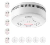 X-Sense Détecteur de Fumée avec Batterie Scellée 10 Ans, Pad Adhésif Magnétique, Détecteur d'Incendie avec Support Magnétique, Conforme à la Norme EN14604, SD11, Lot de 5