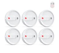 X-Sense Détecteur de Fumée avec Pile Scellée 10 Ans de Durée de Vie, Alarme d’Incendie Aimantée sans Perçage, Mode Veille sans Clignotement, Ultra-Fin, Bouton Test/Silence, XS0G-SN, Lot de 6