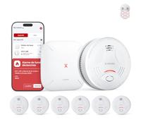 X-Sense Détecteur de Fumée Connecté, Alarme Incendie Interconnecté avec Fixation Magnétique sans Perçage, Mode Nuit Silencieux, Batterie Remplaçable, Fonction App Alertes en Temps Réel, SD11-MR61