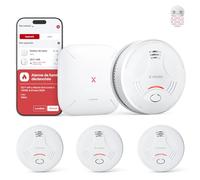 X-Sense Détecteur de Fumée Connecté, Alarme Incendie Interconnecté avec Fixation Magnétique sans Perçage, Mode Nuit Silencieux, Batterie Remplaçable, Fonction App Alertes en Temps Réel, SD11-MR31