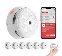 X-Sense Détecteur de Fumée Connecté avec Pile Remplaçable, Détecteur de Fumée Wi-FI Conforme à la Norme EN14604, Notifications Via l’Application, XS01-WX, Lot de 6