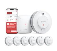 X-Sense Détecteur de Fumée Connecté, Batterie Intégrée 10 Ans avec Station de Base SBS50, Fonction avec l’Appli, Compatible avec l’Application X-SENSE Home Security, SD19-MN61