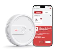 X-Sense Détecteur de Fumée Connecté, Durée de Vie de 10 Ans, Mode Nuit, Alarme Incendie avec Pile Remplaçable, Fonction Application, XS0E-iR, Lot de 1