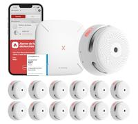 X-Sense Détecteur de Fumée Connecté, Kit de Sécurité pour la Maison avec SBS50 Station de Base, Conforme à la Norme EN14604, Compatible avec l'Appli X-Sense Home Security, FS121