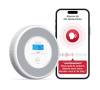 X-Sense Détecteur de Fumée et de Monoxyde de Carbone Connecté avec Fonction d’Alerte Vocale en Français, Détecteur de Fumée Wi-FI Compatible avec X-Sense Home Security App, XP0A-iR, Lot de 1
