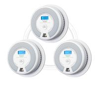 X-Sense Détecteur de Fumée et de Monoxyde de Carbone Interconnecté par RF sans Fil avec Pile d’Une Durée de Vie de 10 Ans, Portée de Transmission Supérieure à 250 m, SC07-W, Link+, Lot de 3