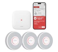 X-Sense Détecteur de fumée intelligent Wi-Fi avec vocalisation et 17 emplacements, détecteur de feu, détecteur de fumée connecté, 33 mm, détecteur d'incendie avec station de base SBS50, XS0B-MR31, lot
