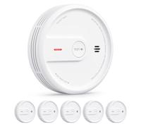 X-Sense Détecteur de Fumée, Pile 10 Ans Intégrée avec Voyant LED et Bouton Silence, Alarme Incendie Compacte, XS0E-SN, Lot de 5