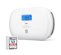 X-Sense Détecteur de Monoxyde de Carbone, Détecteur de CO à Pile Remplaçable avec Affichage Numérique, Alarme de Monoxyde de Carbone Portable avec Mémoire de Valeur de Crête de CO, XC0C-SR