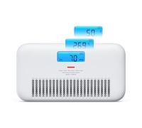 X-Sense Détecteur de Monoxyde de Carbone avec Alertes Vocales Français, Détecteur de CO avec Température et d'Humidité, Batterie Remplaçable, Mémoire d’Alarme et Niveau Maximal, XC0M-SR