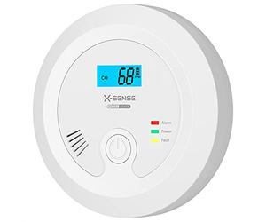X-Sense Détecteur de Monoxyde de Carbone avec Batterie Échangeable et l'Écran LCD, Concentration de Monoxyde de Carbone avec Bouton de Test et Voyant d'état LED, CO03B