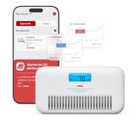 X-Sense Détecteur de Monoxyde de Carbone Connecté avec Alertes Vocales Français, Détecteur de CO avec Moniteur de Température et d'Humidité, Batterie Remplaçable, Niveau de Pic CO Historique, XC0M-iR