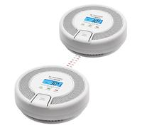 X-Sense Détecteur de Monoxyde de Carbone Interconnecté sans Fil, Alarm de Monoxyde de Carbone Alimenté par Pile Remplaçable, Conforme à la Norme EN50291, Série Link+, CO03D-W, Lot de 2