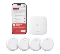 X-Sense Détecteur de Fuite d'eau Connecté Ultra Fin avec la Station de Base SBS50, Détecteur d'eau Wi-FI, Étanche IP67, Capteur de Fuite d'eau pour Cuisines, Salles de Bains, sous-sols, SWS0A41