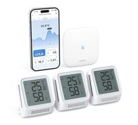 X-Sense Thermomètre Hygromètre Intérieur Connecté Compatible Alexa, Petit Capteur avec Écran LCD, Contrôle Intelligent de la Température et de l’Humidité à Distance, STH0A31