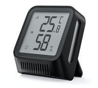 X-Sense Thermomètre Intérieur Connecté Hygromètre, Compatible Alexa, Contrôle App, Température/Humidité Point de Rosée VPD, Portée 500m, Station SBS50 Requise (Non Incluse), STH0A-1, Noir