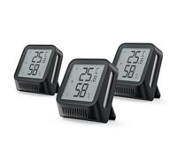 X-Sense Thermomètre Intérieur Connecté Hygromètre, Compatible Alexa, Contrôle App, Température/Humidité Point de Rosée VPD, Portée 500m, Station SBS50 Requise (Non Incluse), STH0A-3, Noir