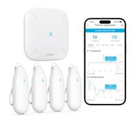 X-Sense WiFi Thermomètre Hygromètre Intérieur, Smart Moniteur de la Température et de l'Humidité avec Alertes sur l'App, Exportation Gratuite des Données Stockées, Compatible avec Alexa, STH55