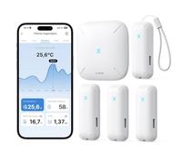 X-Sense WiFi Thermomètre Hygromètre Intérieur, Smart Moniteur de la Température et de l'Humidité avec Station de Base SBS50, Alertes sur l'App, Exportation Gratuite des Données Stockées, STH0B41