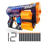 X-Shot Skins Dread, Poppy, 12 fléchettes, Blaster à fléchettes en Mousse