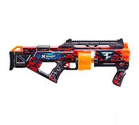 X-Shot Skins Last Stand - Clan - Fuze Clan - Pistolet de fléchettes à Pression à Ressort avec Chargeur de Batterie, 16 fléchettes & Aspect Unique