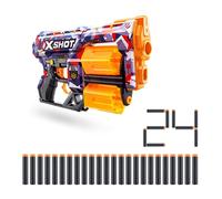 X-Shot Skins Malice Dread (12 fléchettes), Blaster à fléchettes en Mousse, Pistolet Jouet, fléchettes en Mousse à Technologie de Poche d'air