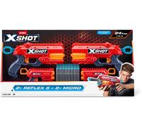 X-Shot Xshot Excel Micro 2.0 & Excel Reflex 6 Twin Pack Blaster (24 Darts) By Zuru 24 Dart Taille unique Unisex