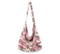 X SIM FITNESSX Sac à bandoulière léopard Macchiato - Grand sac à bandoulière avec fermeture éclair, Motif camouflage rose, L