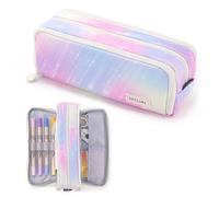X SIM FITNESSX Trousse à Crayons pour Adolescents et Filles - 3 Compartiments - Grande capacité - pour l'école et Le Bureau (étoile filante Rose)
