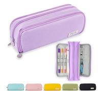 X SIM FITNESSX Trousse à Crayons pour Adolescents et Filles - 3 Compartiments - Grande capacité - pour l'école et Le Bureau (Pourpre)
