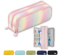 X SIM FITNESSX Trousse à Crayons pour Adolescents et Filles - 3 Compartiments - Grande capacité - pour l'école et Le Bureau (Plus de Couleurs)