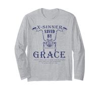 X-Sinner Saved by Grace Verse: Christian Faith Motorcycle Manche Longue