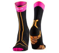 X-Socks Chaussettes de trail Trailrun Terraskin Expert Crew Noir/Rose fluo/Orange Taille 39-41