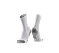 X-SOCKS Run Discover Crew Socks - Optimal Ventilation & Stabilization for Runners - Air-Conditioning Channel & Muscle Support - Blanc arctique/Gris perle, 45-47