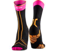 X-Socks Chaussettes de trail Trailrun Terraskin Expert Crew Noir/Rose fluo/Orange Taille 39-41