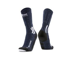 X-SOCKS X-BIONIC 4.0 Trek X Chaussettes unisexes en mérinos pour la randonnée et l'alpinisme - Gestion avancée de l'humidité, stabilisation du pied et contrôle de la température - Bleu/Blanc, 45-47