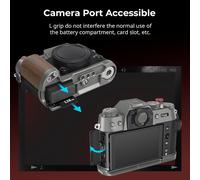 X-T50 Poignée En Bois En Forme De L Pour Fujifilm X-T50, Plaque De Dégagement Rapide Intégrée Pour Arca, Avec Bouton D'Obturation Et Cache-Griffe, Charcoal Silver - 4736[Z3401]