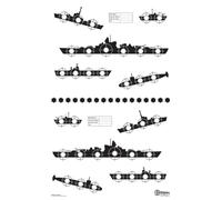 X-Targets Lot de 20 Grandes cibles Bateaux 53 x 84 cm Papier 120 g/m²