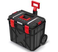 X-TECH Rolling Workshop Tool Trolley Tool Box with Wheels and Telescopic Handle Load Capacity up to 50 kg Dustproof Plastic 51 cm x 54.6 cm x 38 cm (H x W x L)