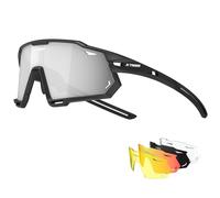 X-TIGER Lunettes de Cyclisme Lunettes de VTT Homme, Lunettes de Vélo avec 5 Lentilles Interchangeables Protection UV400, Montures TR90 résistantes au Stress, Pour Pêche Conduite Running Bicyclettes