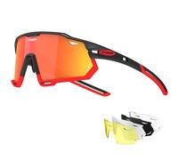 X-TIGER Lunettes de Cyclisme Polarisées Pour Hommes, Lunettes de VTT avec 3 Lentilles Interchangeables Anti-UV400, Lunettes de cyclisme pour le vélo, la course à pied, la conduite, la pêche (xts02-5)