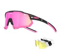 X-TIGER Lunettes de Cyclisme Polarisées Pour Hommes, Lunettes de VTT avec 3 Lentilles Interchangeables Anti-UV400, Lunettes de cyclisme pour le vélo, la course à pied, la conduite, la pêche (xts05-5)