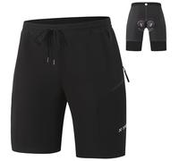 X-TIGER Short Cyclisme VTT pour Homme avec 5D Rembourré Cuissard Velo | SéChage Rapide ImperméAble Extensible Plusieurs Poches Ceinture élastique à Cordon de Serrage Logo Réfléchissant