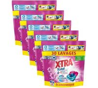 X-TRA Lessive Trio-Capsule Total Déo Fraîcheur+ Fleuri - Lot de 5 x 30