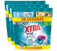 X-TRA Lot de 3 Lessives Trio-Capsule Total Déo Fraîcheur+ Givré x30