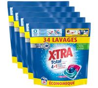 X-TRA Lot de 5 Lessives Trio-Capsule Total x34
